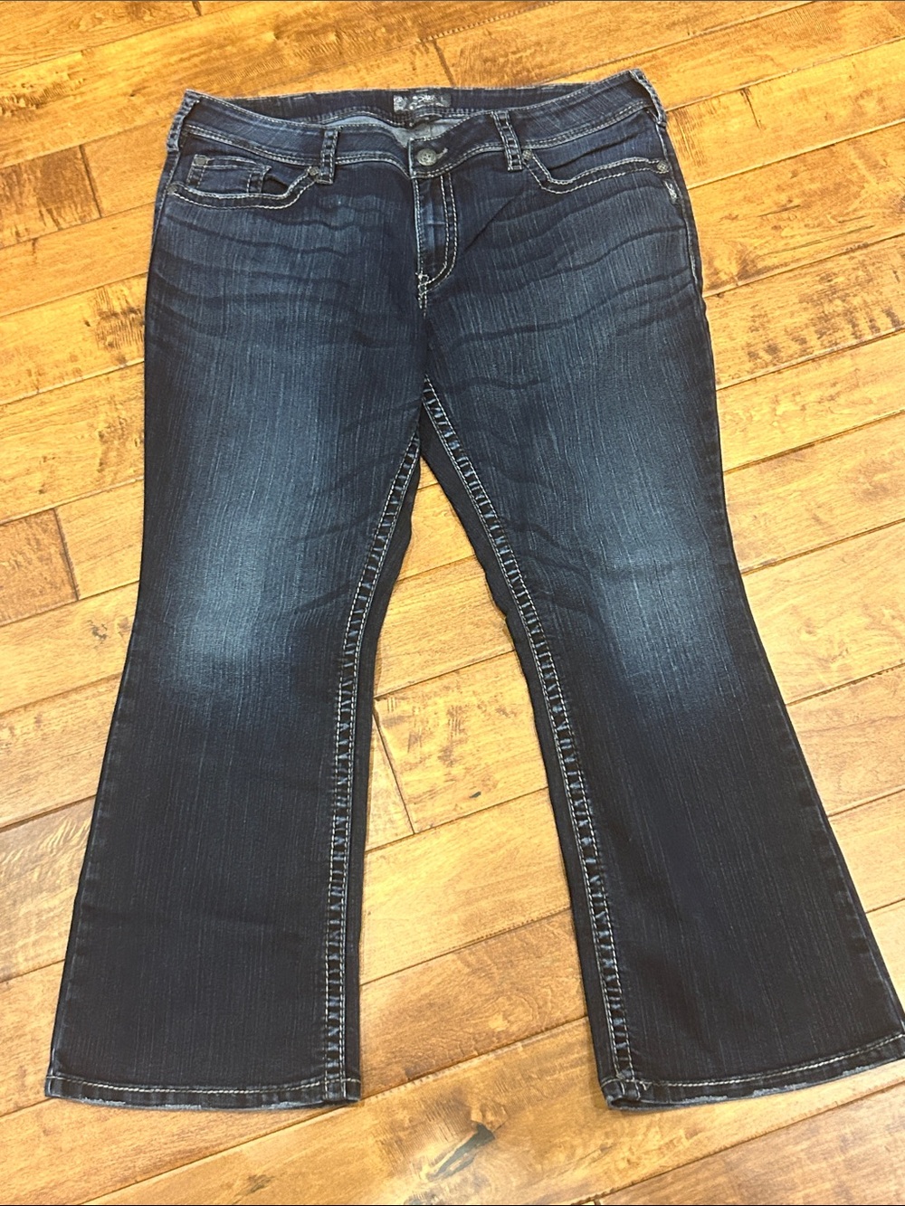 Silver Jeans Indigo Flare Wide-Leg Denim